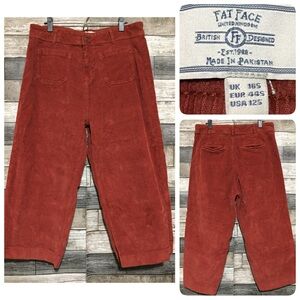 Fat Face Wide Leg Crop Corduroy Pants Women’s 12S Orange Red (Inseam 22.5)